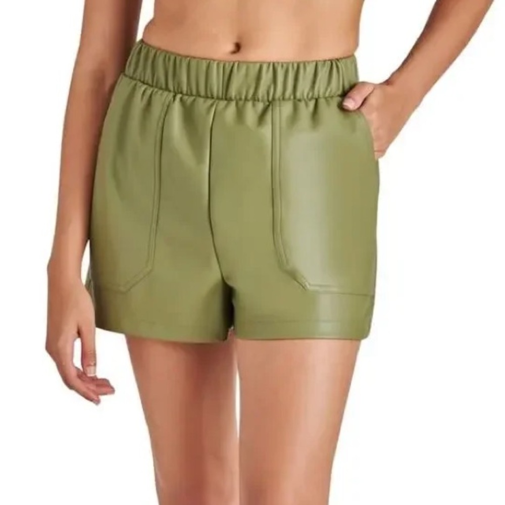 Steve Madden Faux the Record Leather Shorts